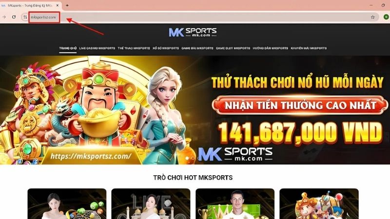 Tìm đúng link trang chủ MKSports để đăng ký tài khoản