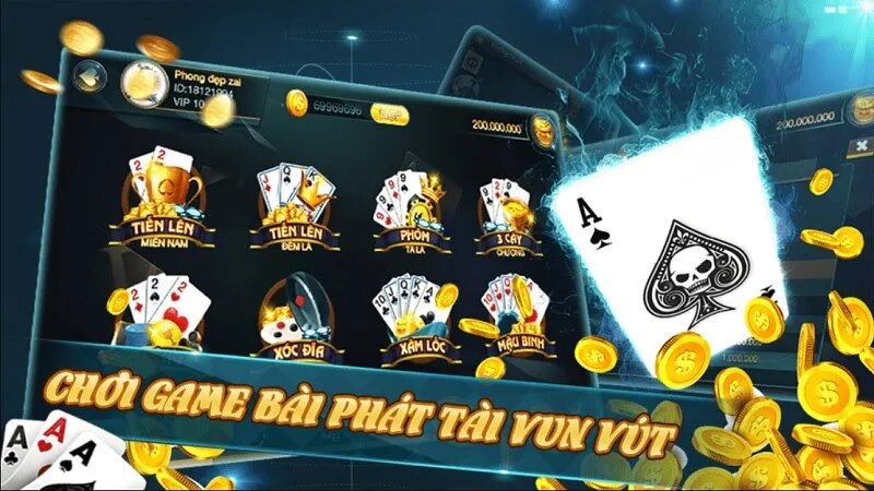 Chơi game bài đổi thưởng phát tài vun vút